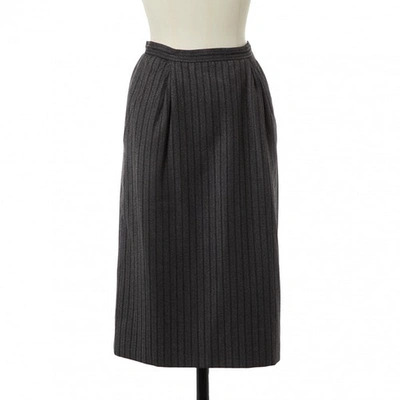 Pre-owned Saint Laurent Wool Mid-length Skirt In Anthracite