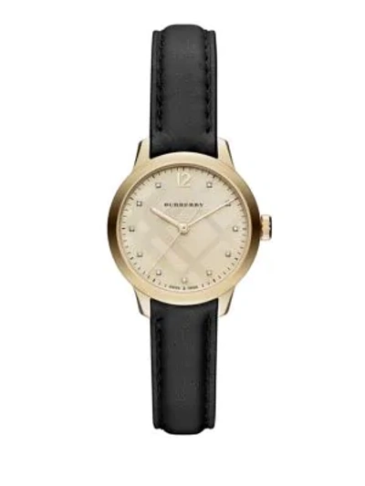 Burberry Classic Round Strap Watch In Black