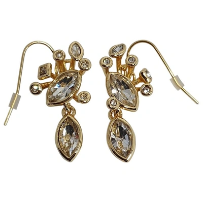 Pre-owned Alexis Bittar Crystal Earrings In Gold