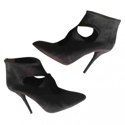 Pre-owned Aquazzura Sexy Thing Ankle Boots In Brown