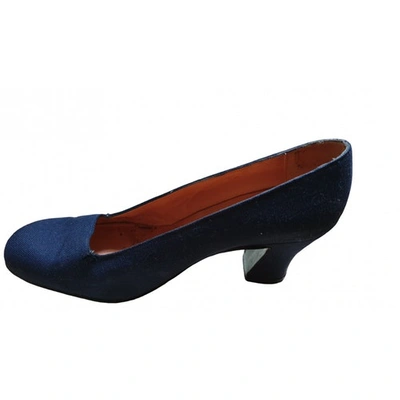 Pre-owned Christian Lacroix Blue Cloth Flats