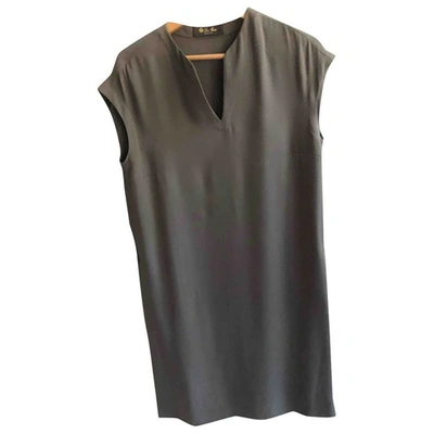 Pre-owned Loro Piana Silk Mini Dress In Grey