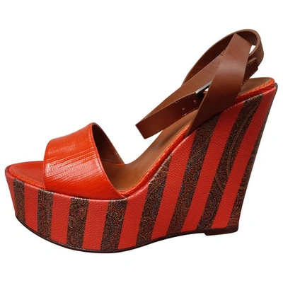 Pre-owned Etro Leather Sandals In Red