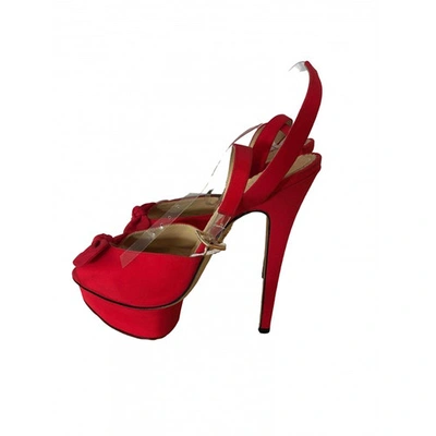 Pre-owned Charlotte Olympia Cloth Sandals In Red