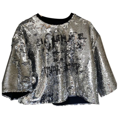 Pre-owned Msgm Silver Polyester Top