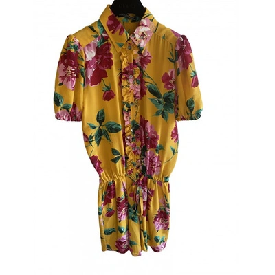 Pre-owned Dolce & Gabbana Yellow Silk Jumpsuit