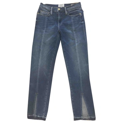 Pre-owned Frame Straight Jeans In Blue