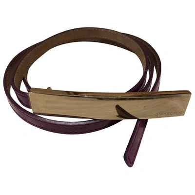 Pre-owned Jimmy Choo Patent Leather Belt In Purple