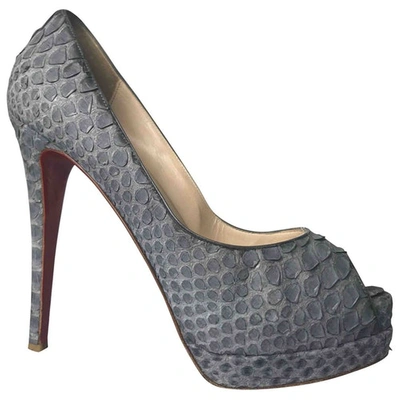 Pre-owned Christian Louboutin Grey Python Heels