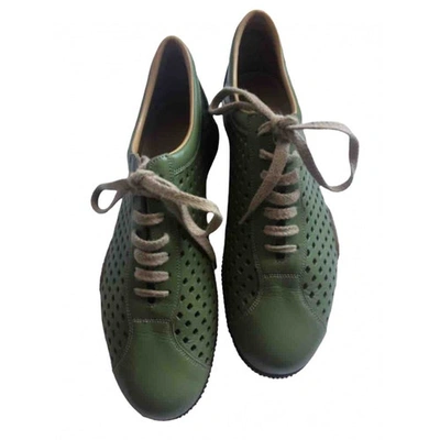 Pre-owned Bally Leather Lace Ups In Green