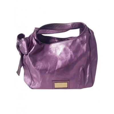 Pre-owned Valentino Garavani Leather Handbag In Purple