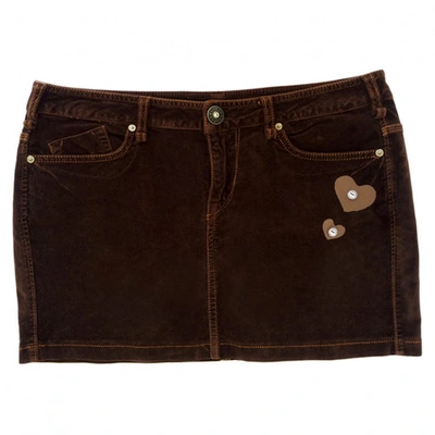 Pre-owned Guess Mini Skirt In Brown