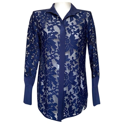 Pre-owned By Malene Birger Blue Synthetic Top