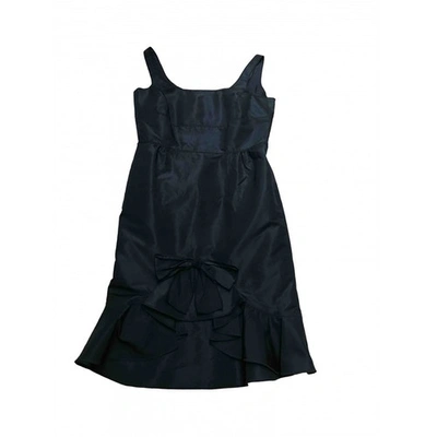 Pre-owned Oscar De La Renta Black Silk Dress