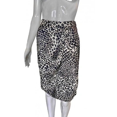 Pre-owned Ferragamo Silk Mini Skirt In Beige