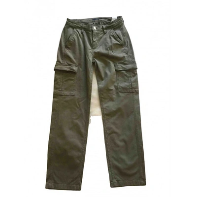 Pre-owned 7 For All Mankind Green Cotton - Elasthane Jeans