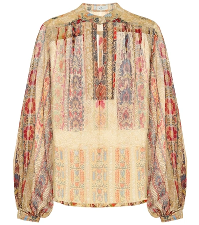 Etro Silk Georgette Printed Sheer Blouse In Multicoloured