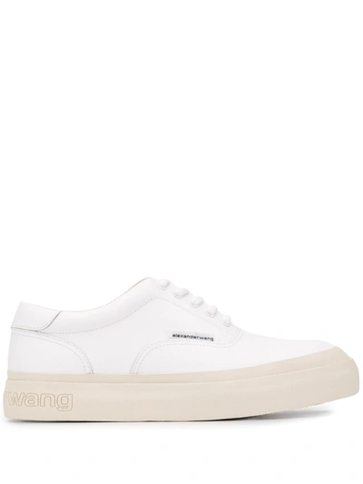 Alexander Wang Andy Textured-leather Sneakers In White