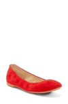 Vince Camuto Brindin Leather Flat In Razz Red Suede