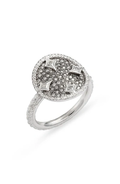 Armenta New World Pavé Disc Ring In Silver