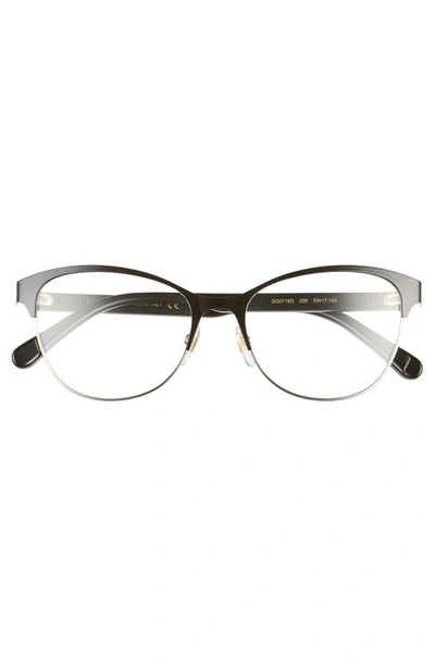 Gucci 53mm Cat Eye Optical Glasses In Black W Light Gold