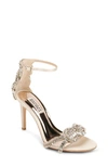 Badgley Mischka Zadie Ankle Strap Sandal In Ivory Satin