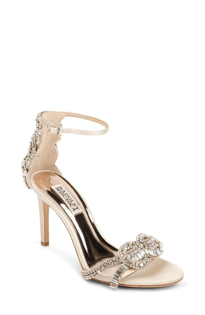 Badgley Mischka Zadie Ankle Strap Sandal In Ivory Satin