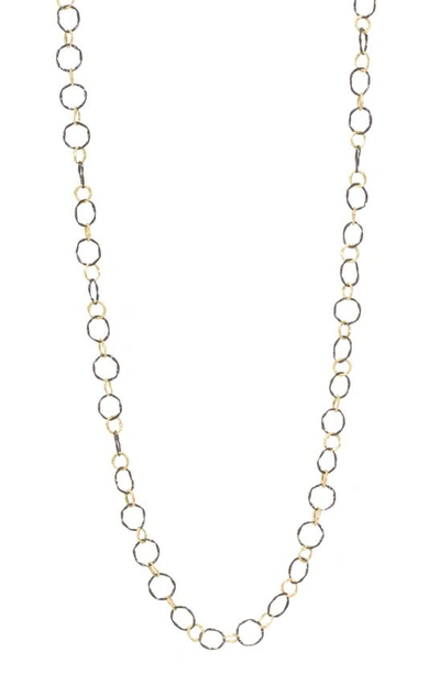 Armenta Old World Circle Link Silver & 18k Gold Chain Long Necklace In Yellow Gold/ Silver