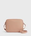 Allsaints Captain Lea Leather Square Crossbody Bag In Nude Pink