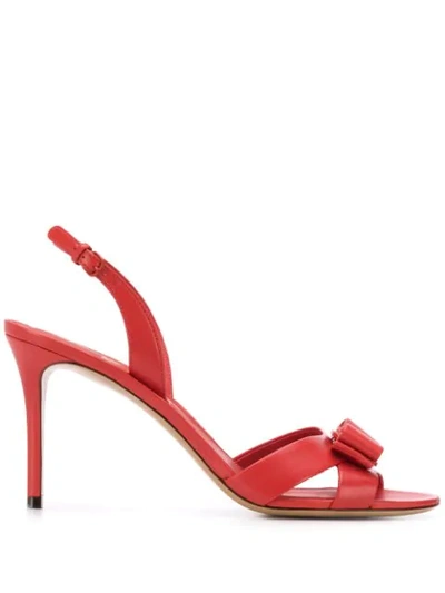 Ferragamo Vara Bow Slingback Sandal In Orange