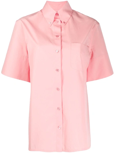 Ferragamo Relaxed Short Sleeved Shirt In Pink