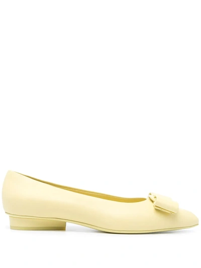 Ferragamo Viva Vara Bow Ballerina Shoes In Technicolor Lamb