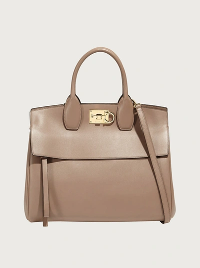 Ferragamo Studio Bag Medium In Brown