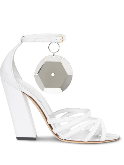 Burberry Split Toe Sequin Sandals In White