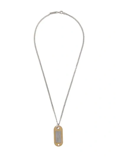Maison Margiela Logo Tag Long Chain Necklace In Silver,gold