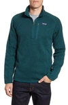 Patagonia Better Sweater Quarter Zip Pullover In Piki Green