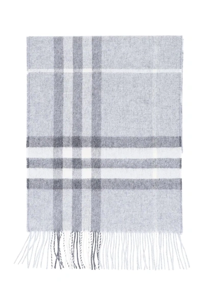 Burberry Giant Check Scarf In Grey,white