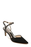 Badgley Mischka Galaxy Embellished Ankle Strap Pointed Toe Pump In Black