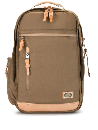 As2ov Multi-pocket Nylon Backpack In Brown