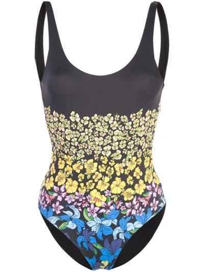 Onia Rachel Open-back Floral-print Swimsuit In Black