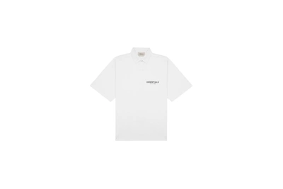 Pre-owned Fear Of God  Essentials Short Sleeve Boxy Polo White