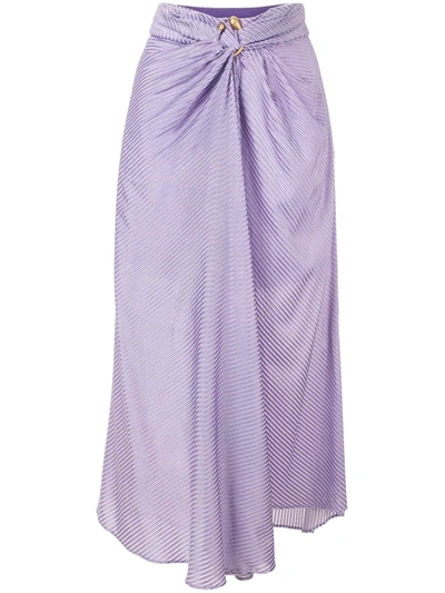 Acler Blackburn Ribbed Midi Skirt In Purple