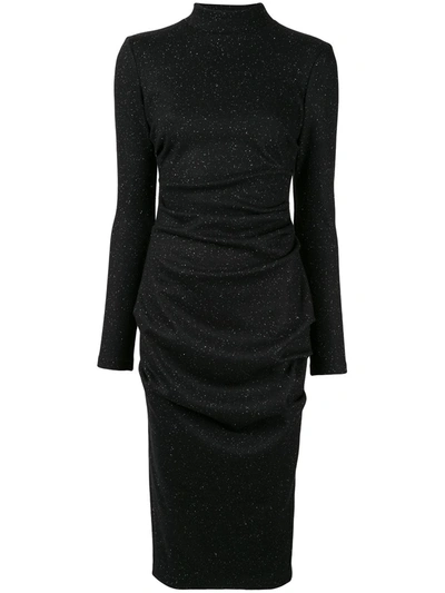 Acler Hogan Fleck Midi Dress In Black