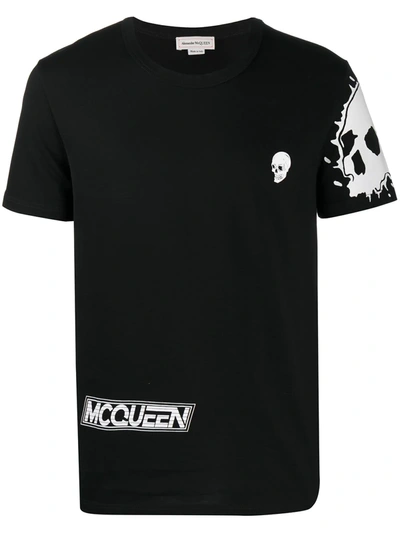 Alexander Mcqueen Biker-print T-shirt In Black