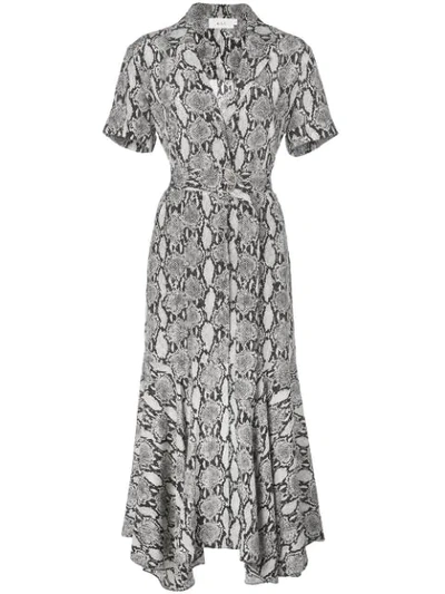 A.l.c Clarkson Snakeskin-print Midi Shirtdress In Grey/snakeskin