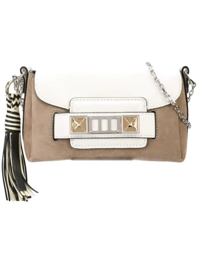 Proenza Schouler Ps11 Soft Classic Leather & Suede Shoulder Bag In White