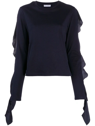 Jw Anderson Ruffle-trimmed Jumper In Blue