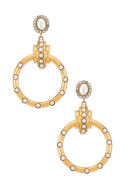 Elizabeth Cole Aubree Hoop-drop Earrings In Pearl