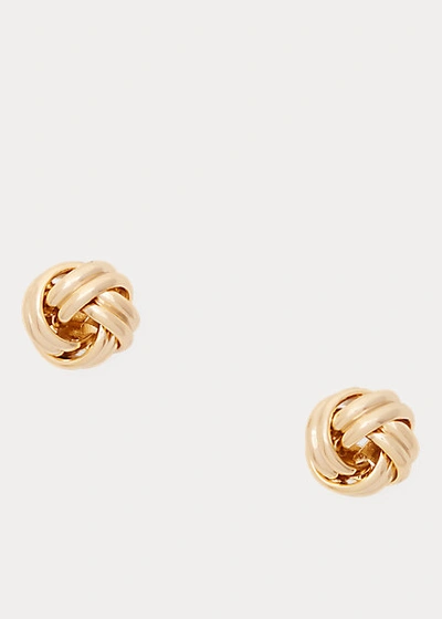 Ralph Lauren Brass Knot Stud Earrings In Gold