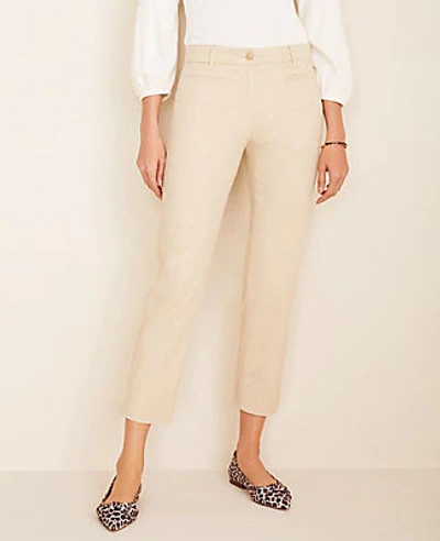 Ann Taylor The Petite Cotton Crop Pant - Curvy Fit In Coastal Beige